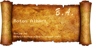 Botos Albert névjegykártya